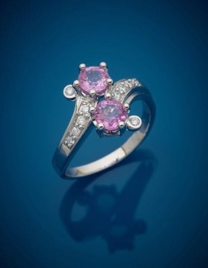 Ring in 18K white gold 750‰, toi et moi,...
