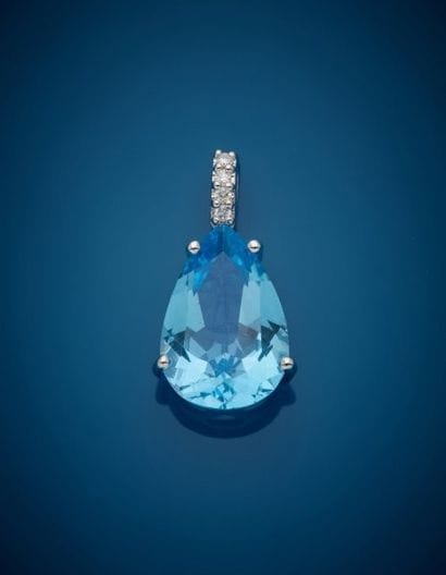 Pendant in 18K white gold 750‰, adorned with...