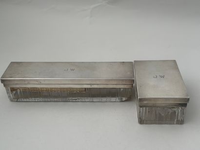 G. KELLER
moulded glass toiletry set in silver...