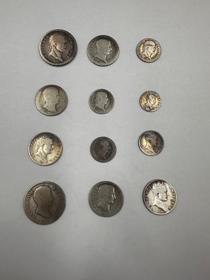 NAPOLEON

Lot of silver coins comprising...