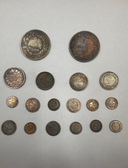 LOUIS PHILIPPE

Lot of silver coins comprising...