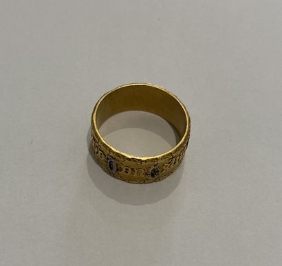 RING in 18K (750 thousandths) yellow and...