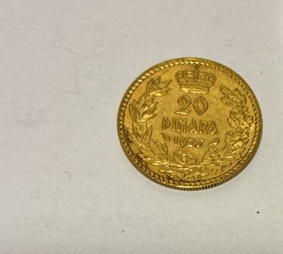 PIECE of 20 Serbian Dinars gold Alexander...