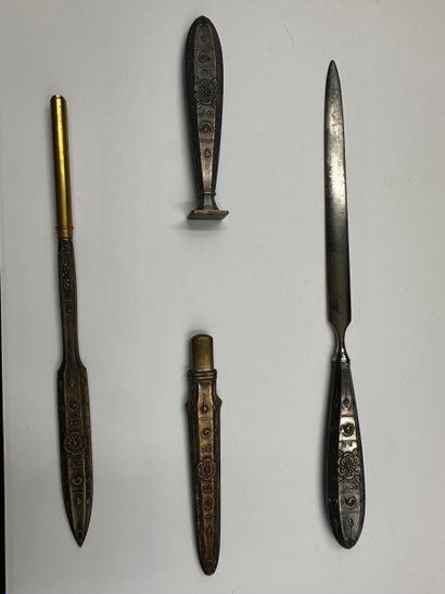 WRITING NECESSARY in metal and gilded metal...