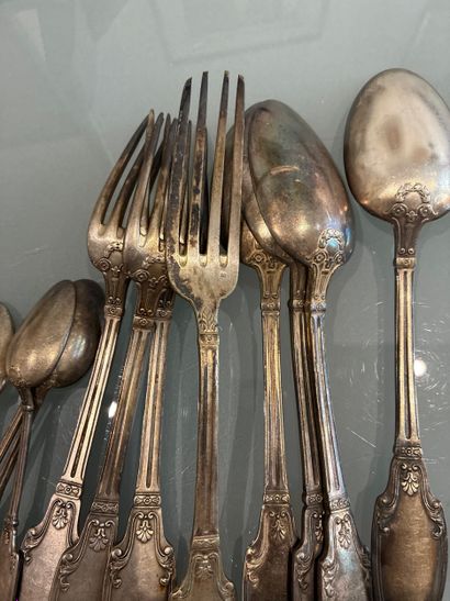 FOUR COUVERTS and FOUR SMALL CUILLIERES in...