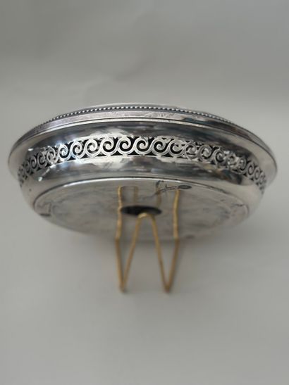 CHRISTOFLE 
TWO SILVER-METAL CHAUFFES-PL...