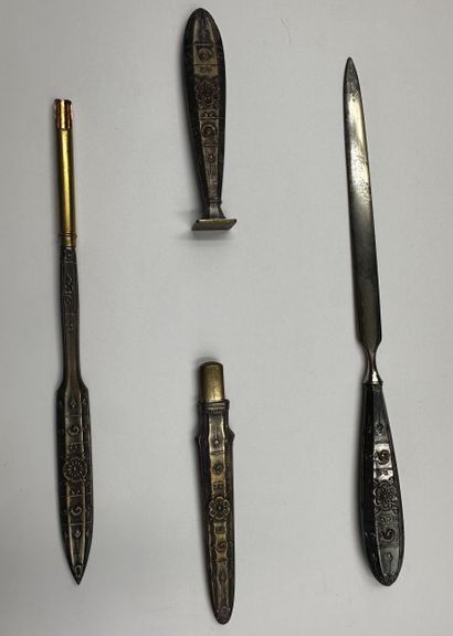 WRITING NECESSARY in metal and gilded metal...