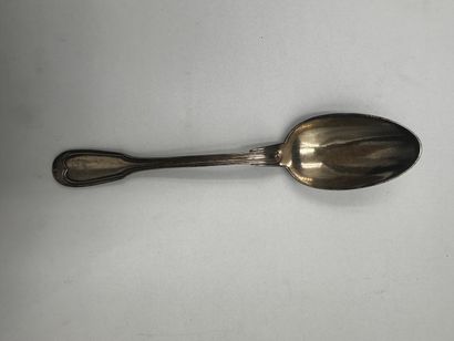 Set of metal flatware the spatula with monogrammed...