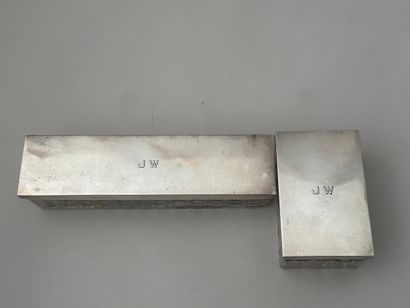 G. KELLER
moulded glass toiletry set in silver...