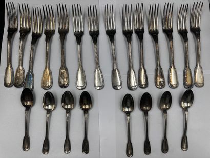 Set of metal flatware the spatula with monogrammed...