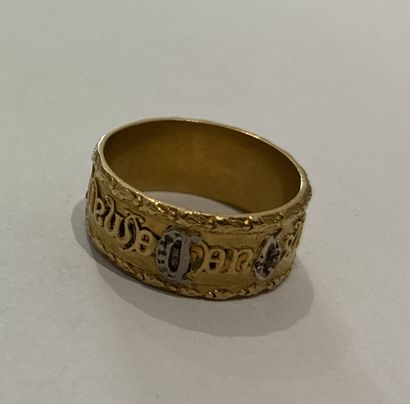 RING in 18K (750 thousandths) yellow and...