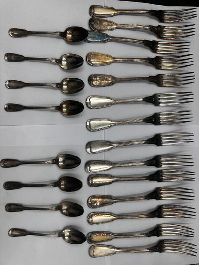 Set of metal flatware the spatula with monogrammed...