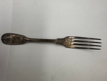 Set of metal flatware the spatula with monogrammed...