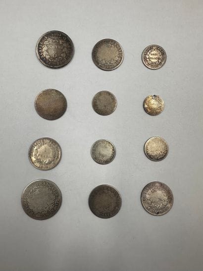 NAPOLEON

Lot of silver coins comprising...