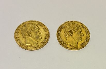 TWO 20-Franc Belgian Gold PIECES with the...