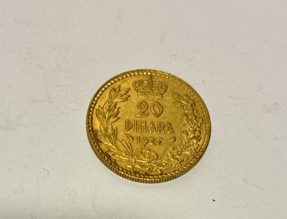 PIECE of 20 Serbian Dinars gold Alexander...