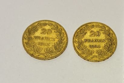 TWO 20-Franc Belgian Gold PIECES with the...