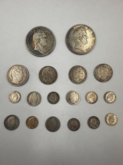 LOUIS PHILIPPE

Lot of silver coins comprising...