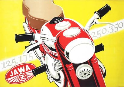 Jawa 125, 175, 250, 350 Rare Affiche entoilée/...