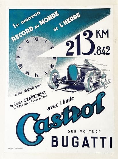 PILLOD J.
Bugatti with Castrol Oil: 213 km—New...