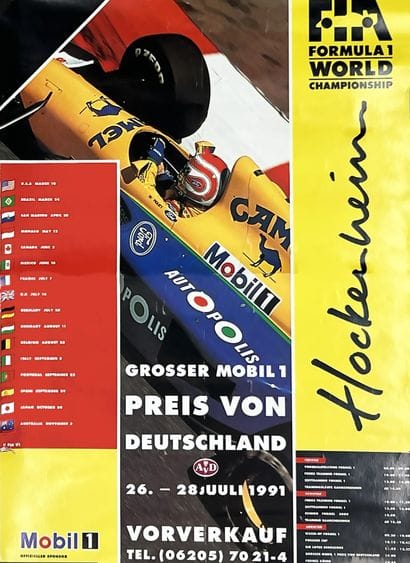 Hockenheim 1991 26 28 juni Affiche entoilée/...