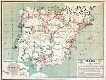 Map of the Spanish Railways, Cadastral Map...