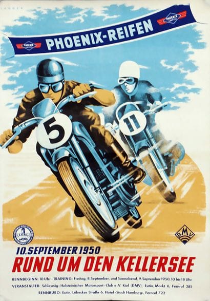 Phoenix Reifen Motorcycle Races Around Kellersee—Rare...