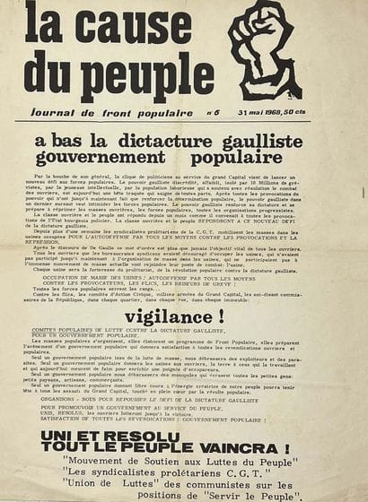 La Cause du Peuple, May 31, 1968, Journal...