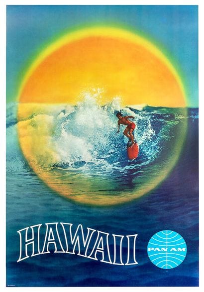 Hawaii Pan Am Surfer Very Rare Original HAWAII...