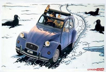 HERGE
2CV6 Citroën Tintin (Blue) Canvas-mounted...