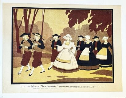 Breton Wedding Poster mounted on linen /...