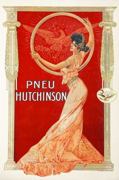 Pneu Hutchinson Cycles Wall & Cie Paris Affiche...