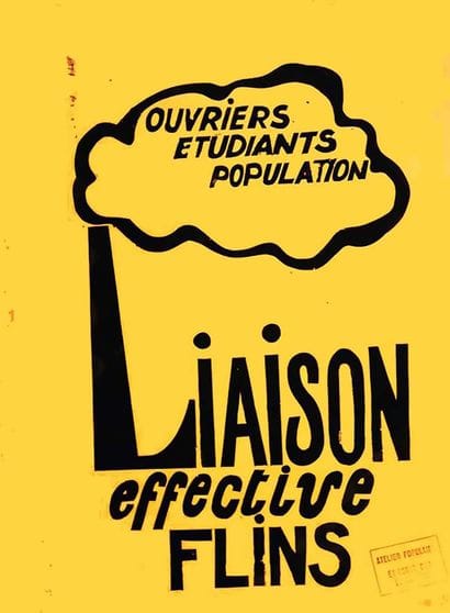 Authentic Flins posters on yellow paper,...