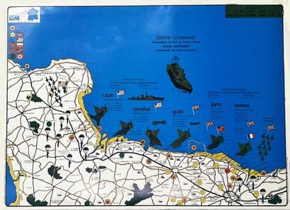 Carte du Débarquement du 6 juin 1944 A l'aube...
