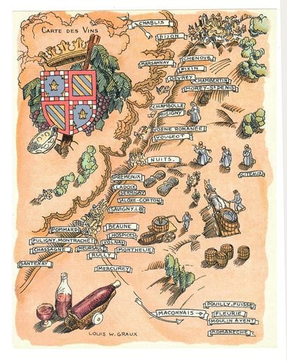 LOUIS W. GRAUX
Map of Burgundy Wines Poster...
