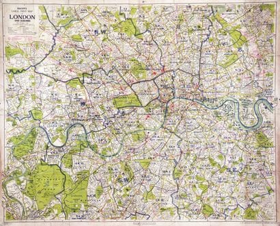 Map of London and the Suburbs from the 1930s...