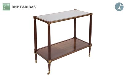 Mahogany side table, with two trays, the...