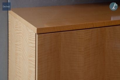 Paire de buffets en bois naturel et bois...