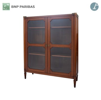 Bookcase in natural wood and veneer, opening...