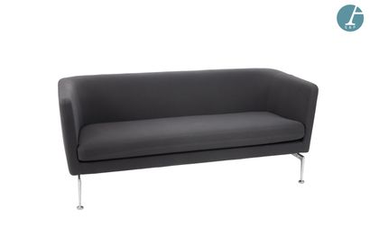 VITRA
Sofa, metal frame, dark gray fabric...