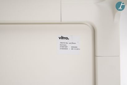 VITRA 
White plastic coffee table, rectangular...