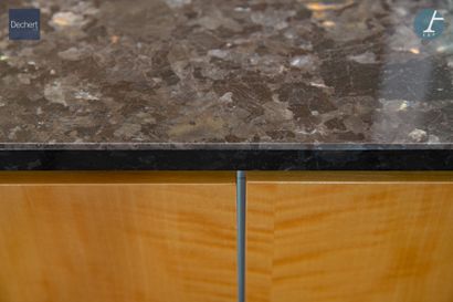 Buffet in natural wood and veneer, black...