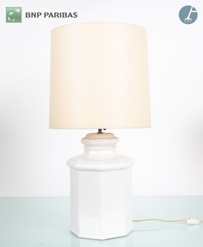 Paire de Lampes de bureau,
Fût en céramique...