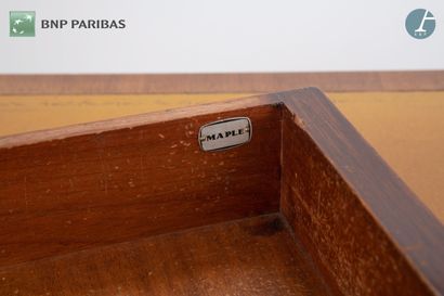Mahogany desk with flaps and pedestal base...