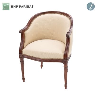 Armchair of office out of natural wood moulded...