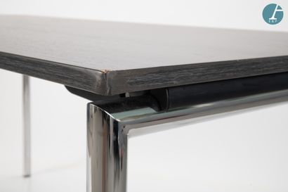 CASALA
Pair of tables, folding base in chromed...