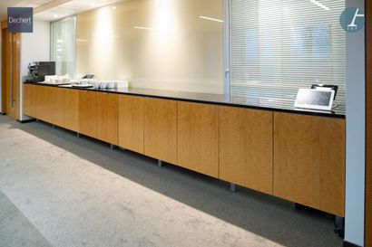 Buffet in natural wood and veneer, black...