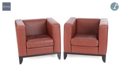 ZANOTTA Publisher

Pair of club chairs, metal...