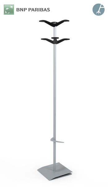Coat rack with six pegs, 
Aluminum tube and...