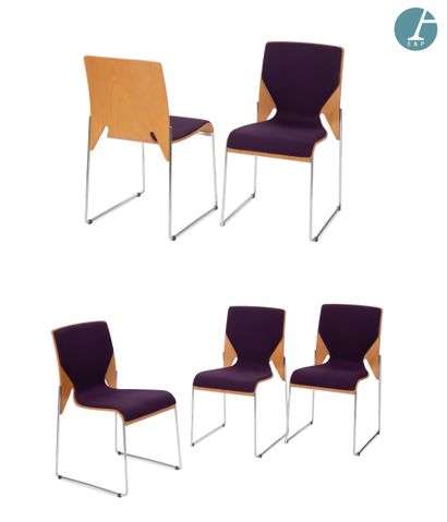 SEDUS
Set of five chairs, base in melamine...